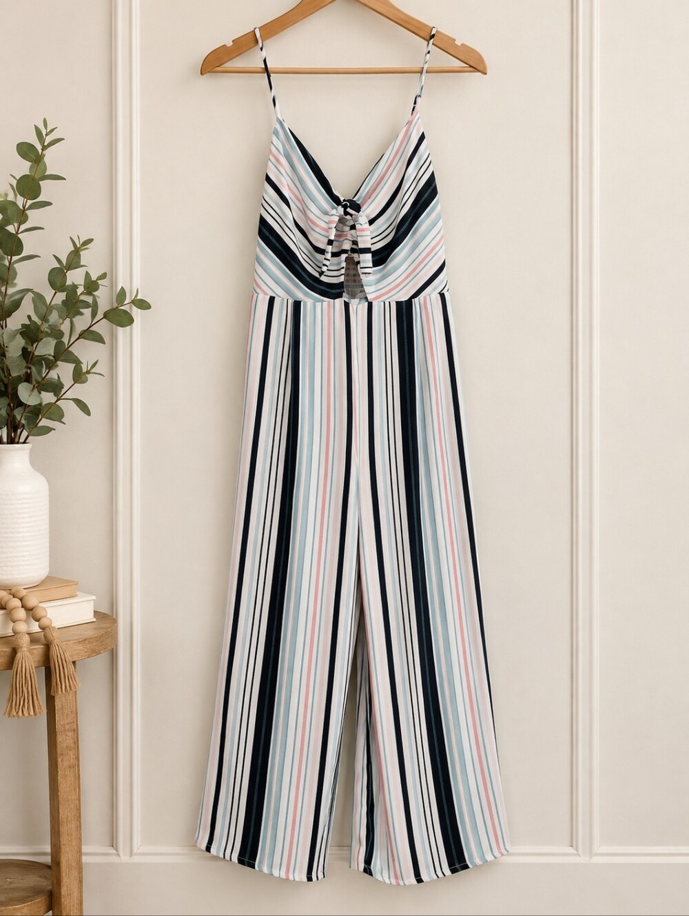 Xhilaration Striped Wide Leg Jumpsuit Size Small